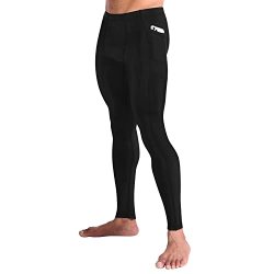 Compressionz Compression Pants Men Running Tights Base Layer Workout Leggings Black W pockets Medium