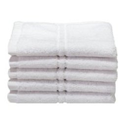 Hotel Collection Face Cloths 600GSM Optical White 5 Pack