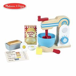 Melissa & Doug Wooden Make-a-cake Mixer Set Kitchen Toy Numbered Turning Dials Encourages Creative Thinking 11-PIECE Set 13.5? H 10? W 5? L Renewed