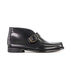 - Langle Mens Leather Black Mid Boot