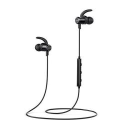 Anker Soundbuds Slim+ Wireless Headphones Bluetooth 4.1 Lightweight Stereo Earbuds With Customizable Accessories Sports Headset With Metallic Housing & Built-in MIC Black