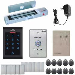Visionis FPC-5322 One Door Access Control Outswinging Door 300LBS Maglock With VIS-3002 Indoor Use Only Keypad reader Standalone No Software Em Card Compatible 2000 Users Kit