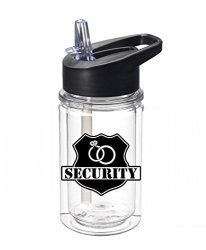 Ring Security Water Bottle 10 Oz With Flip Top Straw