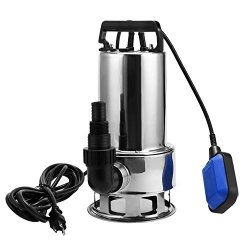 1.5HP 16500L H Stainless Steel Submersible Pump Clean dirty Water Sump Pump Pool Utility Pump 15.7FT Power Cord And Float Switch Us Stock