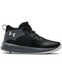 Grade School Ua Lockdown 5 Basketball Shoes - Black Pitch Gray Halo Gray 5