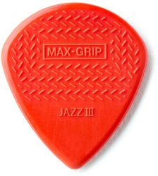 Dunlop 471P3N Maxi-grip Jazz III Nylon Guitar Pick Red