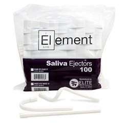 Element Saliva Ejector - 6" - White W white Tip Bag Of 100