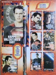 1 X Superman Man Of Steel 16 Valentines Cards With 16 Pencils