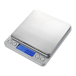 Waoaw 500g 0.01g Digital Pocket Stainless Jewelry & Kitchen Food Scale 0.001oz Resolution