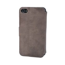 Bouletta Leather Phone Case For Apple Iphone 4 4S Walletcase Antic Gray