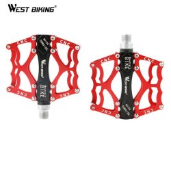 Bicycle Silver Red Black Gold Blue Pedals Fly Dead Bmx Ultralight Aluminum Mtb Road Bike Cy... - Red