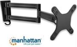 Manhattan Universal Flat-panel Tv Articulating Wall Mount - Double Arm Supports One 13 To 27 Television Retail Box 1 Year Limited Warranty
