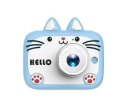 CAT Ear Kids Image And Video Camera With Lanyard 5 Built In Games-blue