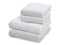 Snag Free 600GSM White Bath & Hand Towel Set - Pack Of 4