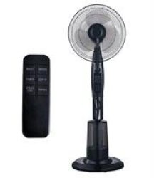 Alva Air 40CM Pedestal Mist Fan With Remote Black- Control Panel With Indicator Lights Variable Mist Rate For Personalized Comfort Setting Max Of 250ML HR.