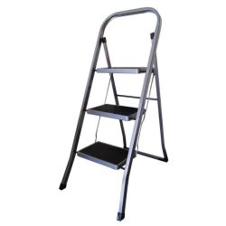 3 Step Steel Ladder With Rubber Pad