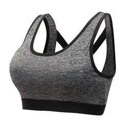 SUICHO Profession Shockproof Sports Bra Breathable Outdoor Running Vest Anti-sweat Fitness Yoga Brassiere Gray S