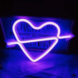 Cupid's Bow Shape Neon Light Romantic LED Heart Night Lamps Love Marquee Letter Sign Wedding Christmas Room Decoration Valentine Gifts For Girls Lavender