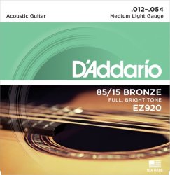 EZ920 12-54 85 15 Bronze Medium Light Acoustic Guitar Strings