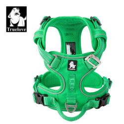 Pet Reflective Nylon Dog Harness No Pull Adjustable Medium Large Naughty Dog Vest Safety Vehicular Lead Walking Running - Green L