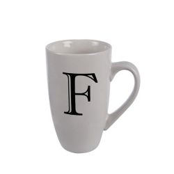 Mug - Household Accessories - Ceramic - Letter F Design - White - 6 Pack