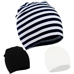 Zando Toddler Infant Baby Cotton Soft Cute Knit Kids Hat Beanies Cap C 3 Pack-mix COLOR3