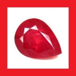 Ruby - Vivid Red Pear Facet - 0.225cts