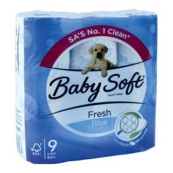Baby Soft 2 Ply Toilet Paper Printed Blue 9S