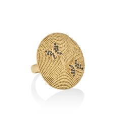 Infinity Butterfly Disk Ring - 18KT Yellow Gold Vermeil