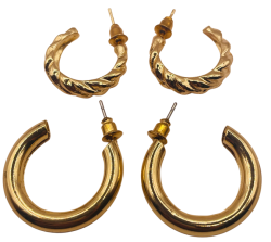 Women Gold Stud Earrings - Half Hoops - Slick - Sade Hoops