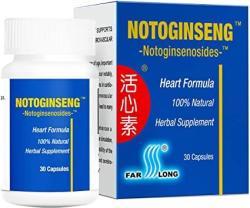 Notoginseng Support Healthy Heart 100% All-natural Blood Heart Supplement 90% Notoginsenosides San Qi 30 Capsules Farlong