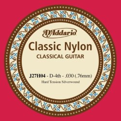 D'Addario &Co. Inc D'addario J27H04 Student Nylon Classical Guitar Single String Hard Tension Fourth String