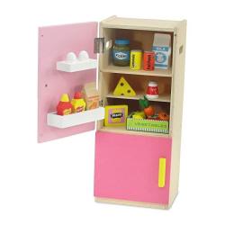 Emily Rose Doll Clothes 18 Inch Doll Furniture Brightly Colored Wooden Refrigerator With Freezer Includes 20 Colorful Wooden Pretend Food Accessories Fits American Girl Dolls