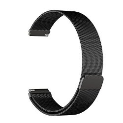 Rykimte 20MM Universal Smart Watch Bands Stainless Steel Metal Wristband Replacement Wrist Bracelet Band Clasp Strap For Pebble Round samsung Gear 2 Classic ticwatch 2 Milanese