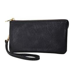 Humble Chic Vegan Leather Wristlet Wallet Clutch Bag - Small Phone Purse Handbag Black