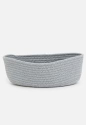Single Oval Storage Basket - Grey