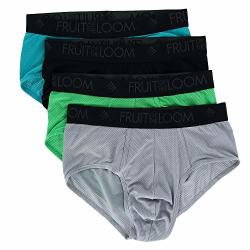 Fruit Of The Loom Mens 4-PACK Breathable Micro Mesh Assorted Color Brief S