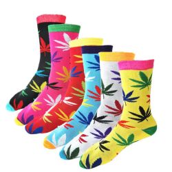 Mens Socks - 6 Pairs Funky Cannabis Happy Socks