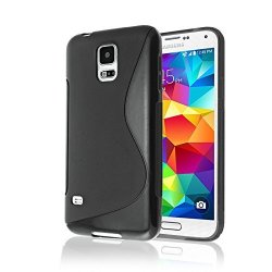 Samsung Galaxy S5 Case Galaxy S5 Phone Case Rubber By Cable And Case Tm - Transparent Black Soft Non-slip Soft Jelly Skin Cover With Vibrant