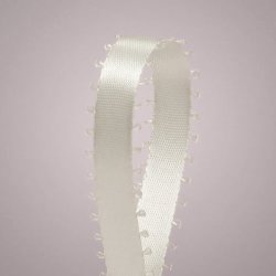 Ben Collection 3 8" X 50 Yards Feather Picot Edge Double Faced Satin Ribbon Art & Sewing Wedding Party Favors White
