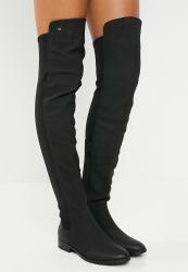 miss black knee high boots