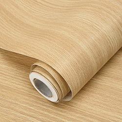 Practicalws 17.7IN 118IN Wood Wallpaper Peel And Stick Wood Grain Pattern Self Adhesive Wood Plank Wall Coverings Wood Panel Vinyl Film Home Decor For Cabinet