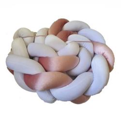4AKID Braided Cot Bumper For Babies 2M - Assorted Colours - Pink