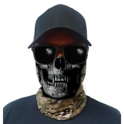 FSSA Multi-use Tubular Bandana gator Face Shield - Multicam Skull