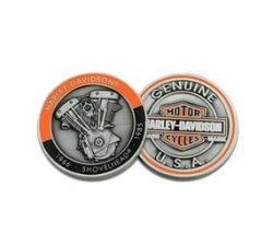 Harley Davidson Shovelhead Bar &amp Shield Collector's Coin