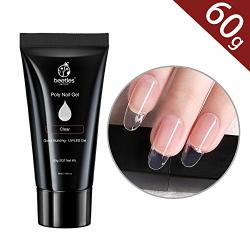 Beetles Clear Poly Nail Gel 60G 2OZ Nail Extension Gel Professional Nail Enhancement Thickening Gel Tool Hybrid Gel Required Builder Gel Uv LED Nail