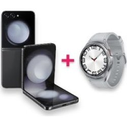 Samsung Bundle Deal: Galaxy Z Flip 5 5G 256GB Graphite + Galaxy Watch 6 Classic LTE 47MM Silver