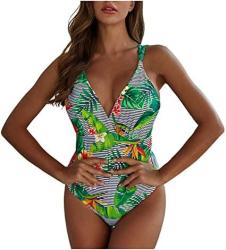Rishine Women Halter V Neck One Piece Swimsuit Backless Tummy Control Criss Cross Bathing Suit Rishine Women Halter V Neck One Piece Swimsuit Backless Tummy Control Criss Cross Bathing Suit