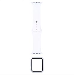 Hard Case Screen Protector And Silicone Strap Compatible With Apple Iwatch - 42MM - White