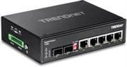 Trendnet 6-PORT Hardened Industrial Gigabit Din-rail Switch Retail Box 6 Months Limited Warranty